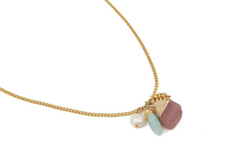 Collar cuarzo de cubo