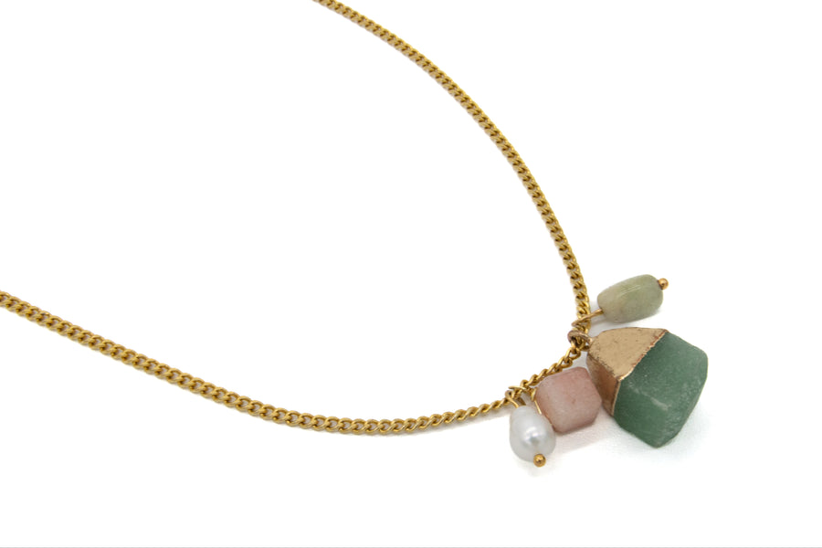 Collar cuarzo de cubo