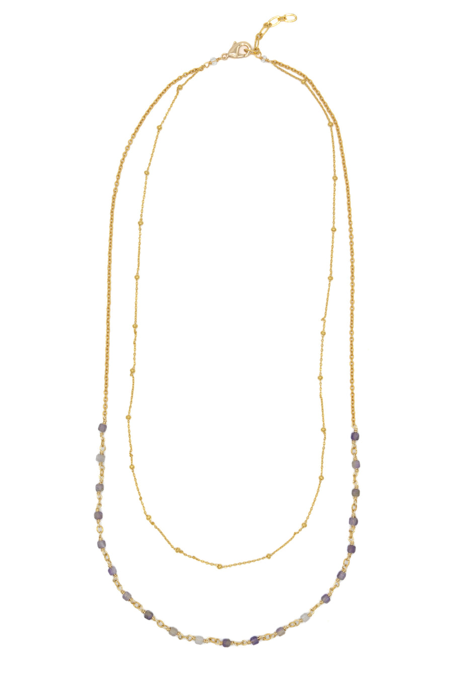Collar doble engarzado con turmalina