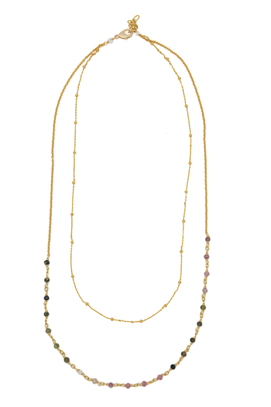 Collar doble engarzado con turmalina