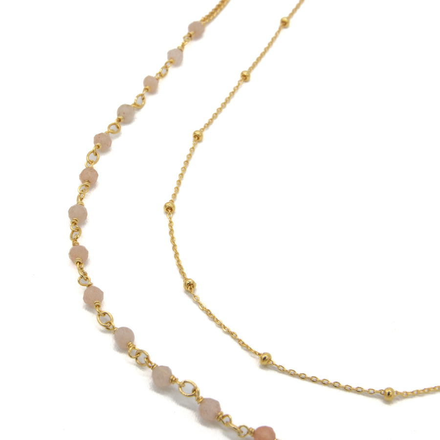 Collar doble engarzado con turmalina