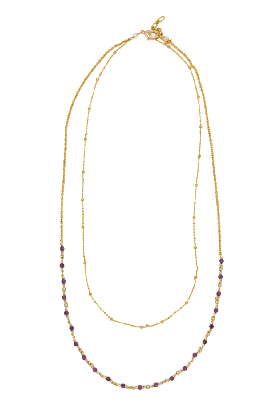 Collar doble engarzado con turmalina