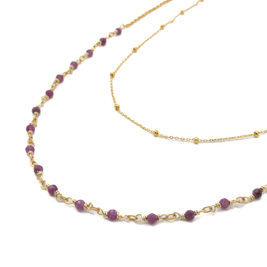 Collar doble engarzado con turmalina