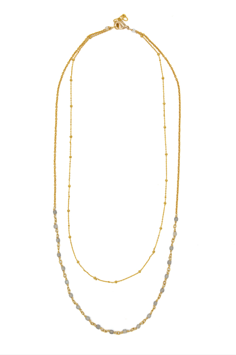 Collar doble engarzado con turmalina