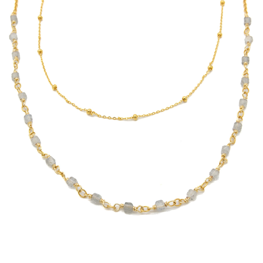 Collar doble engarzado con turmalina