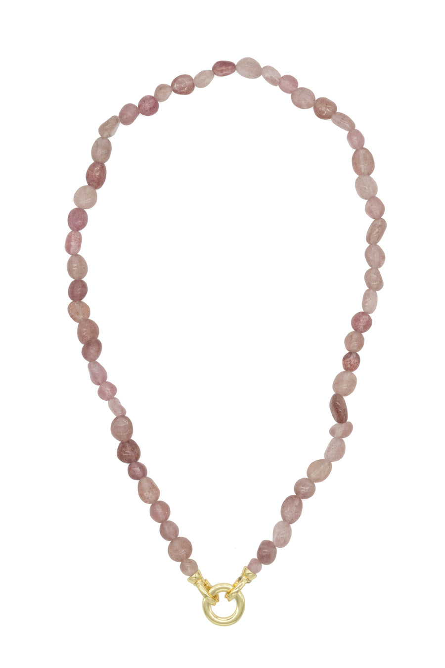 Collar piedras naturales con broche circular para dijes