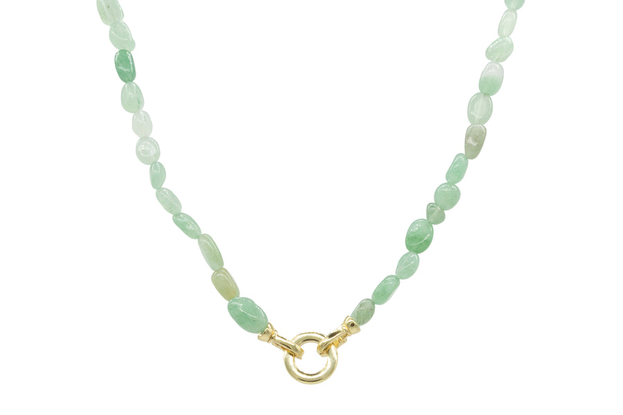 Collar piedras naturales con broche circular para dijes