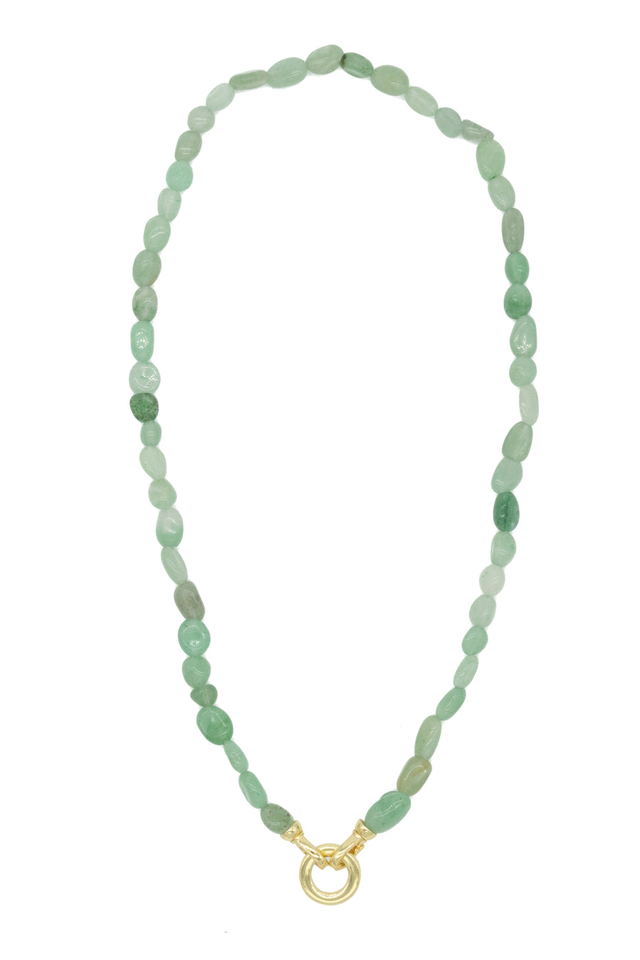 Collar piedras naturales con broche circular para dijes