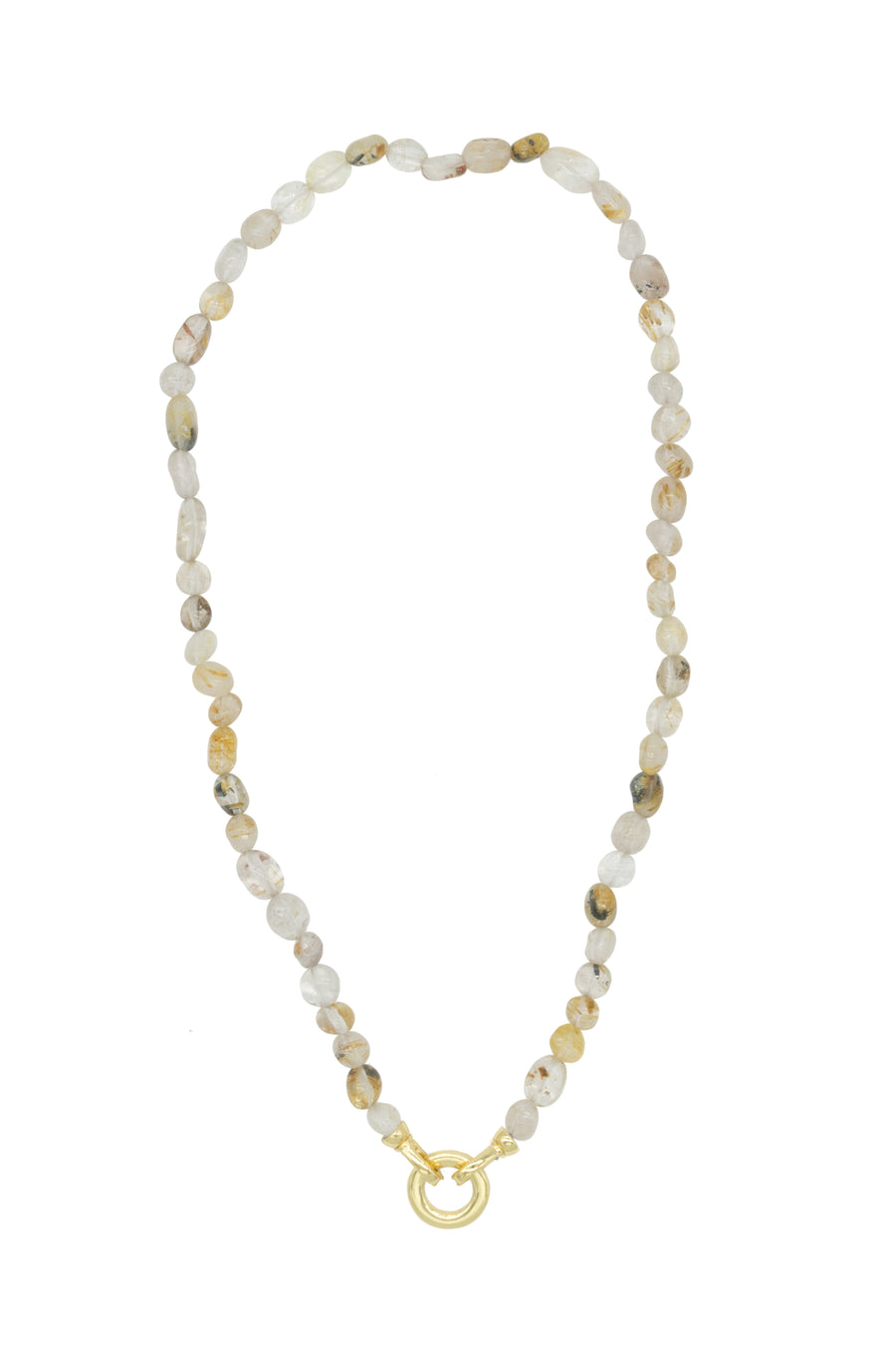 Collar piedras naturales con broche circular para dijes