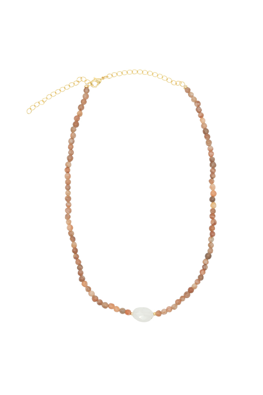 Collar de cuarzos con morganita central