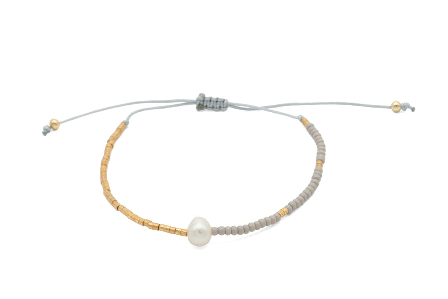 Pulsera ajustable miyuki con perla