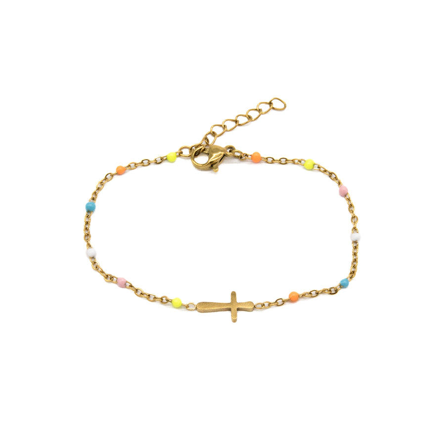 Pulsera de cruz con colores