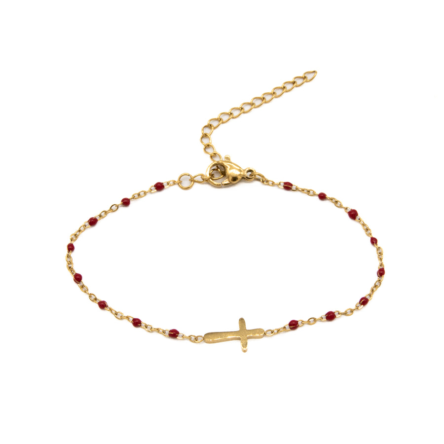 Pulsera de cruz con colores