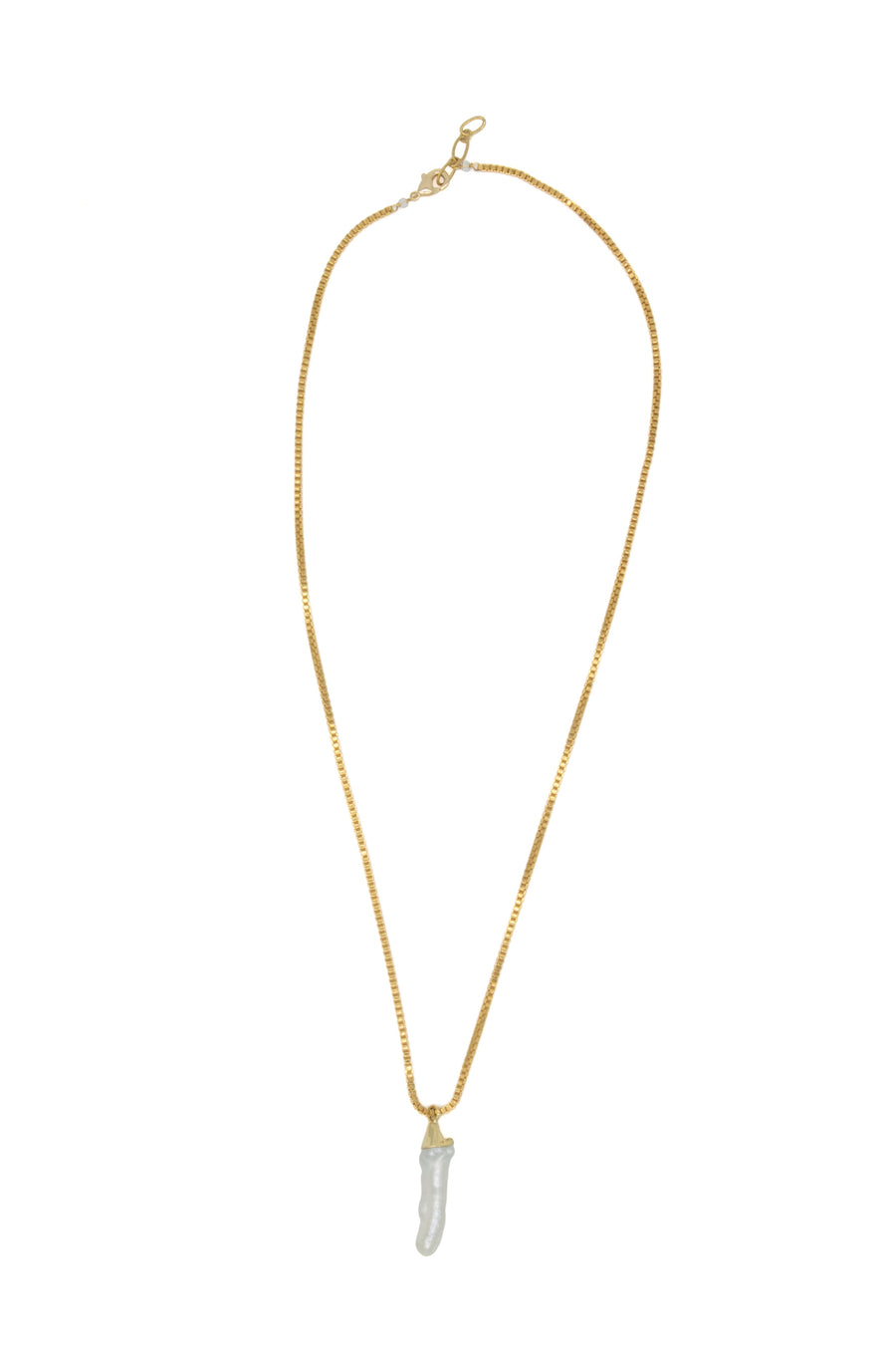 Collar con dije de perla alargada