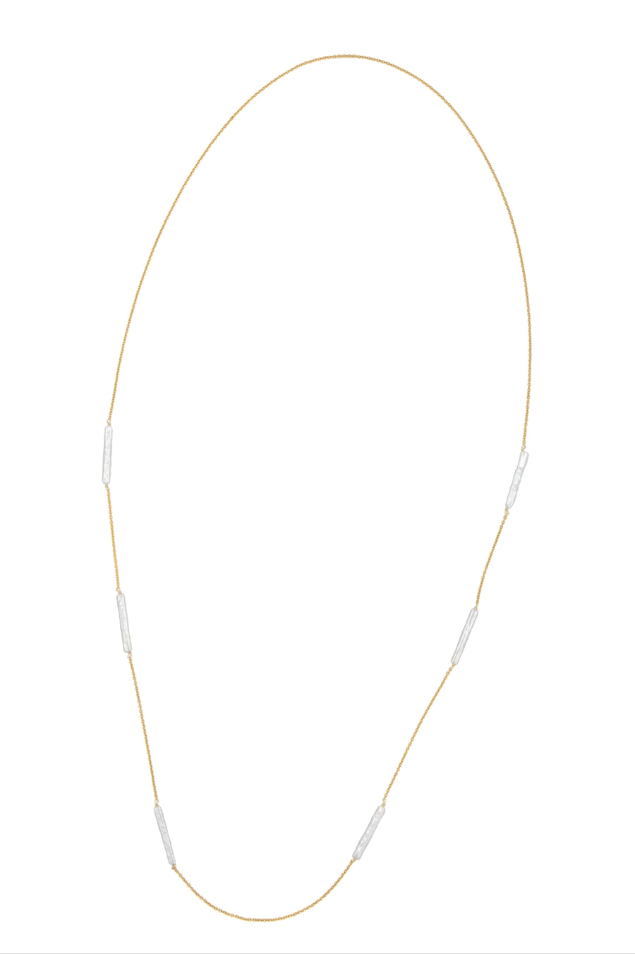 Collar largo con perlas largas