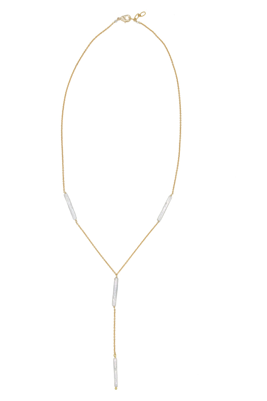 Collar de perlas barrocas en Y