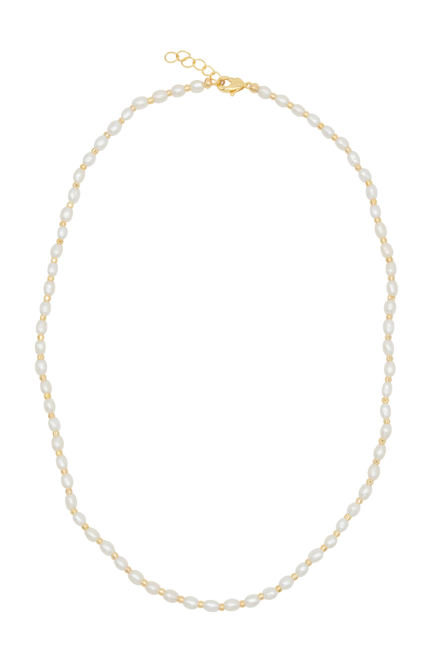 Collar perla arroz corto