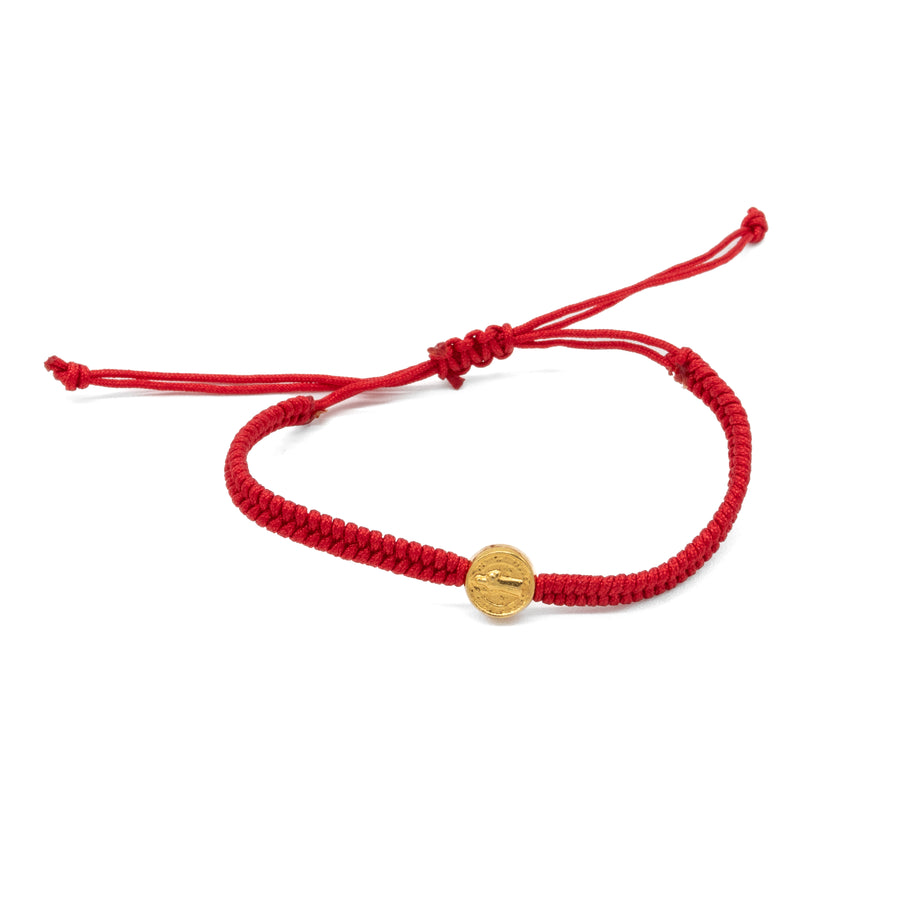 PULSERA DE TEJIDO PLANO CON MEDALLA DE SAN BENITO