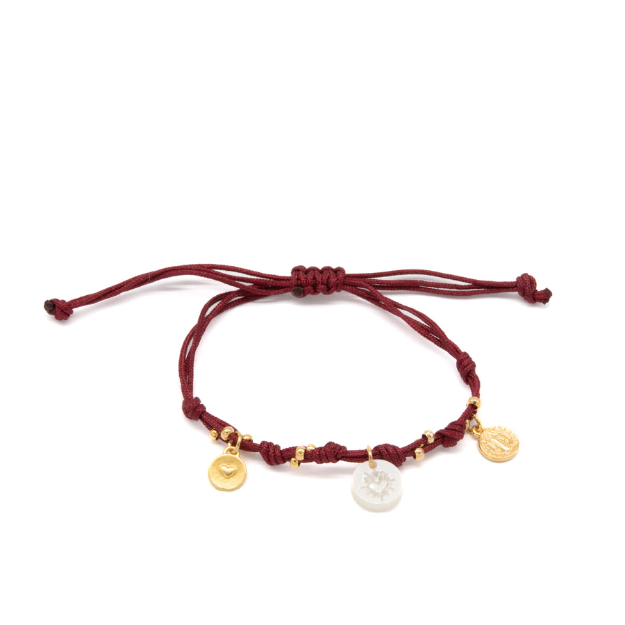 PULSERA DE CHARMS RELIGIOSOS CON ESCAPULARIO