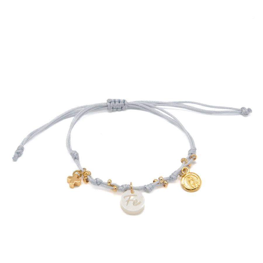 PULSERA DE CHARMS RELIGIOSOS CON ESCAPULARIO