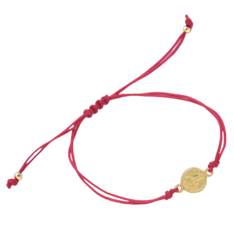 PULSERA DE HILO MEDALLA CON ESCAPULARIO DE DOS ASAS