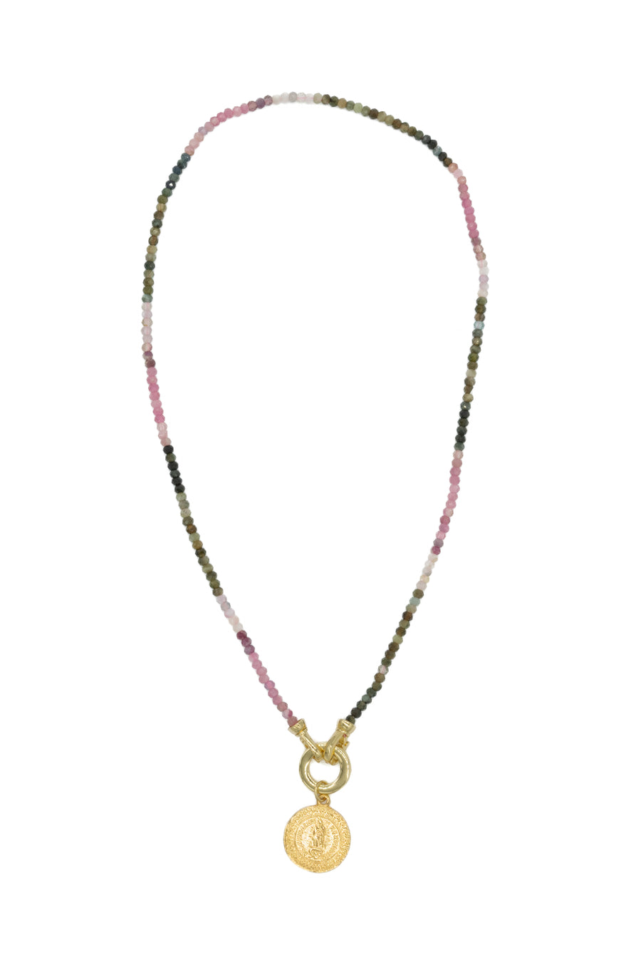 Collar Virgen de Guadalupe circulo turmalinas