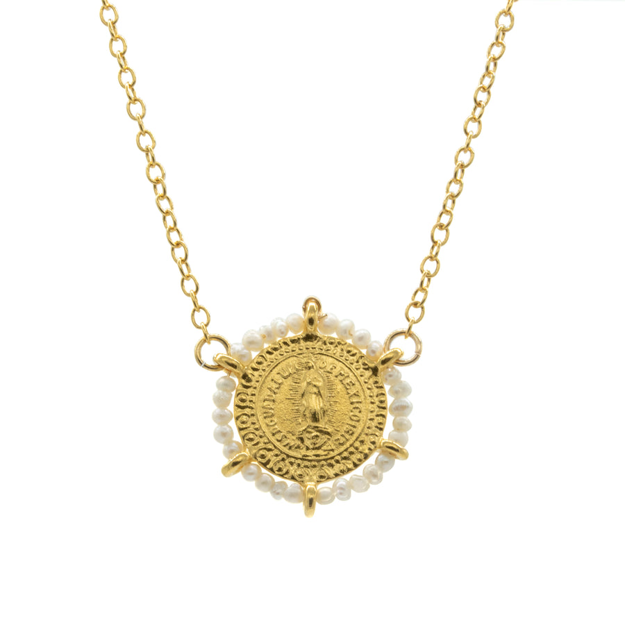 Collar de Virgen de Guadalupe bordado