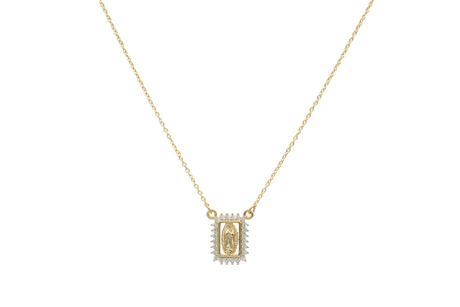 Collar Virgen cuadrada zirconias