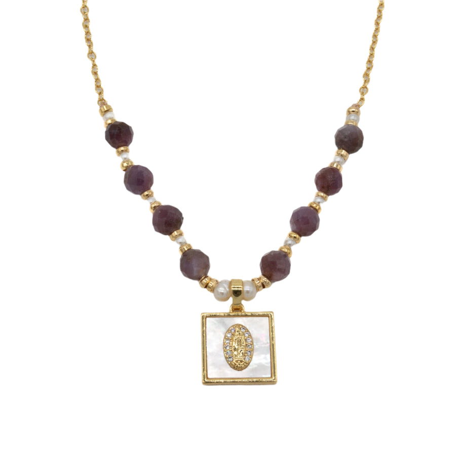 Collar engarzado con Virgen de Guadalupe