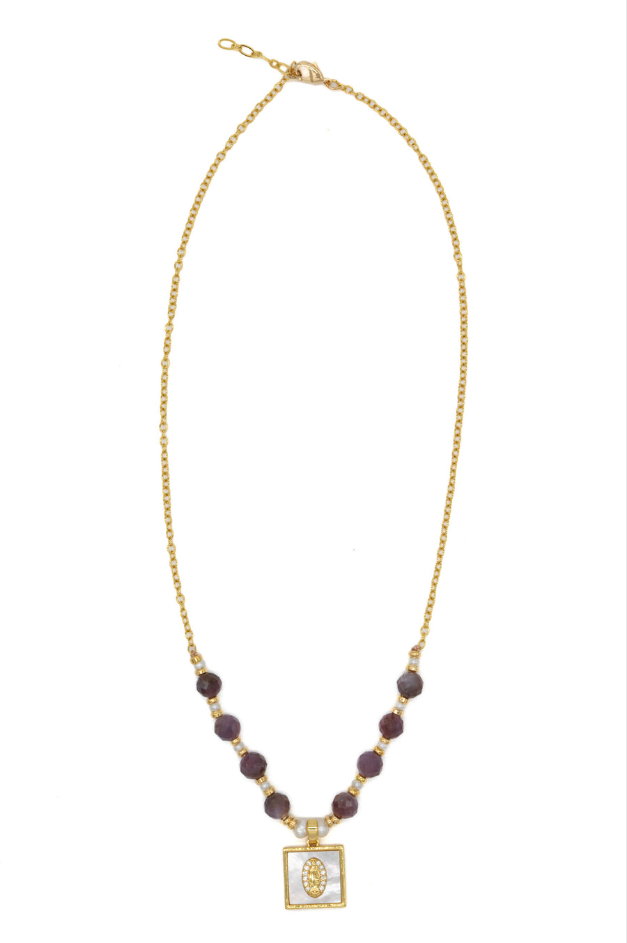 Collar engarzado con Virgen de Guadalupe