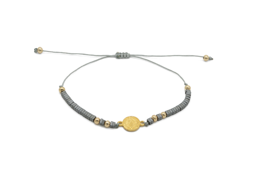 Pulsera de San Benito ajustable hematita