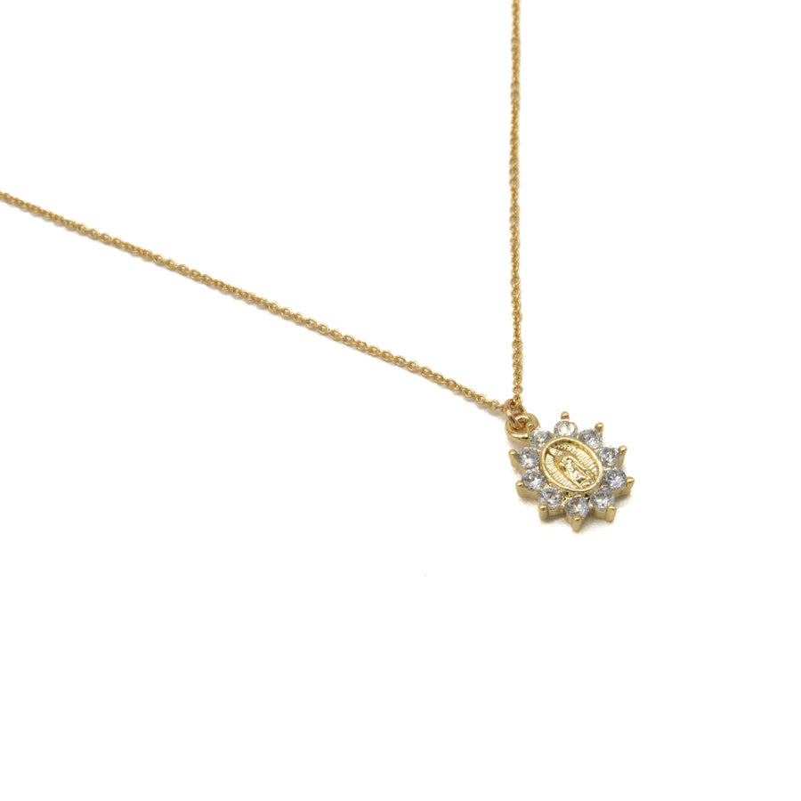 Collar de Virgen de Guadalupe con zirconias